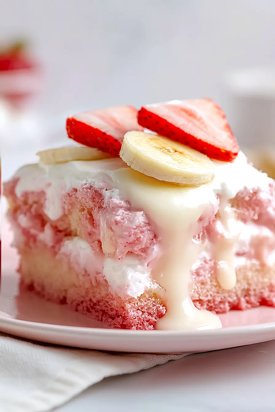 strawberry banana pudding cake