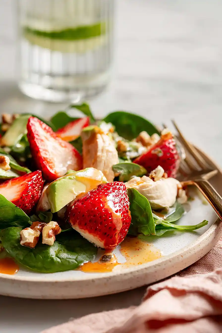 strawberry, chicken, and avocado salad