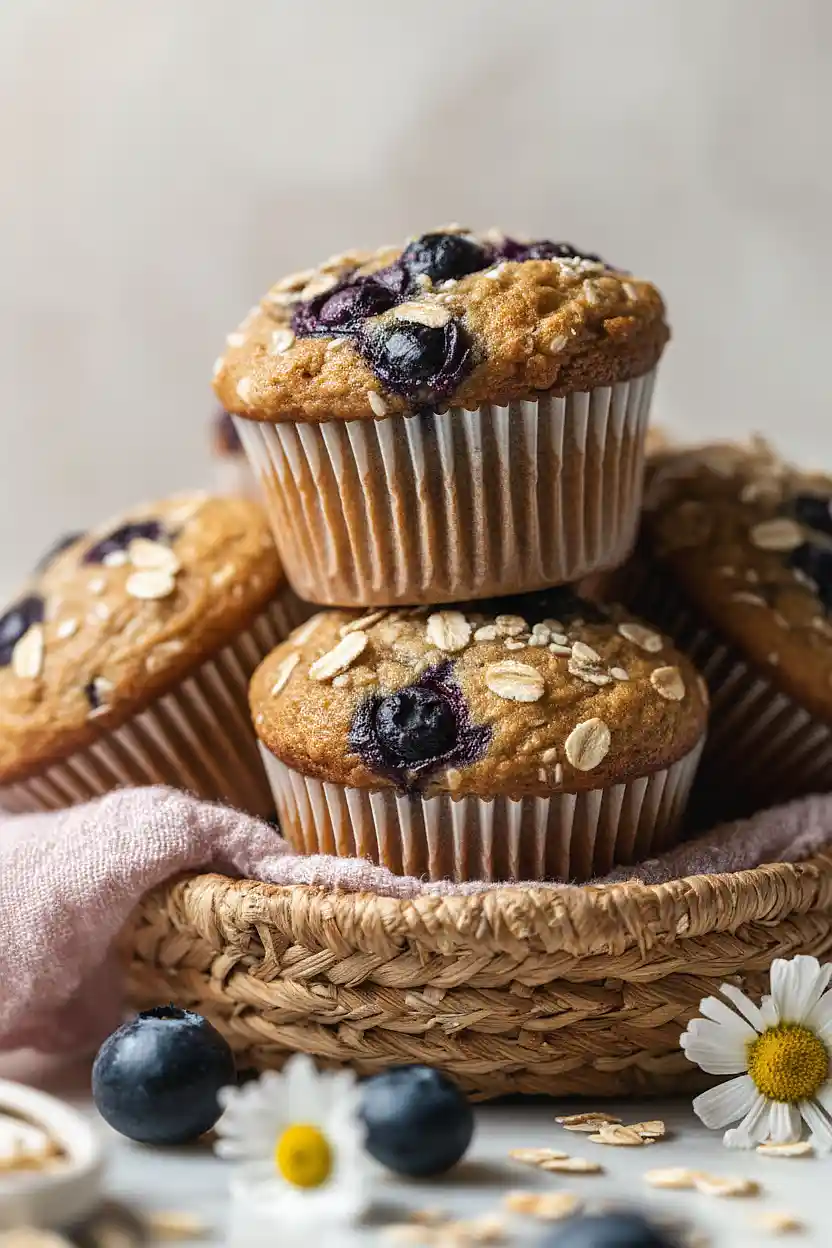 cottage cheese banana blueberry muffins