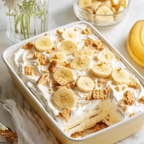 banana pudding poke cake