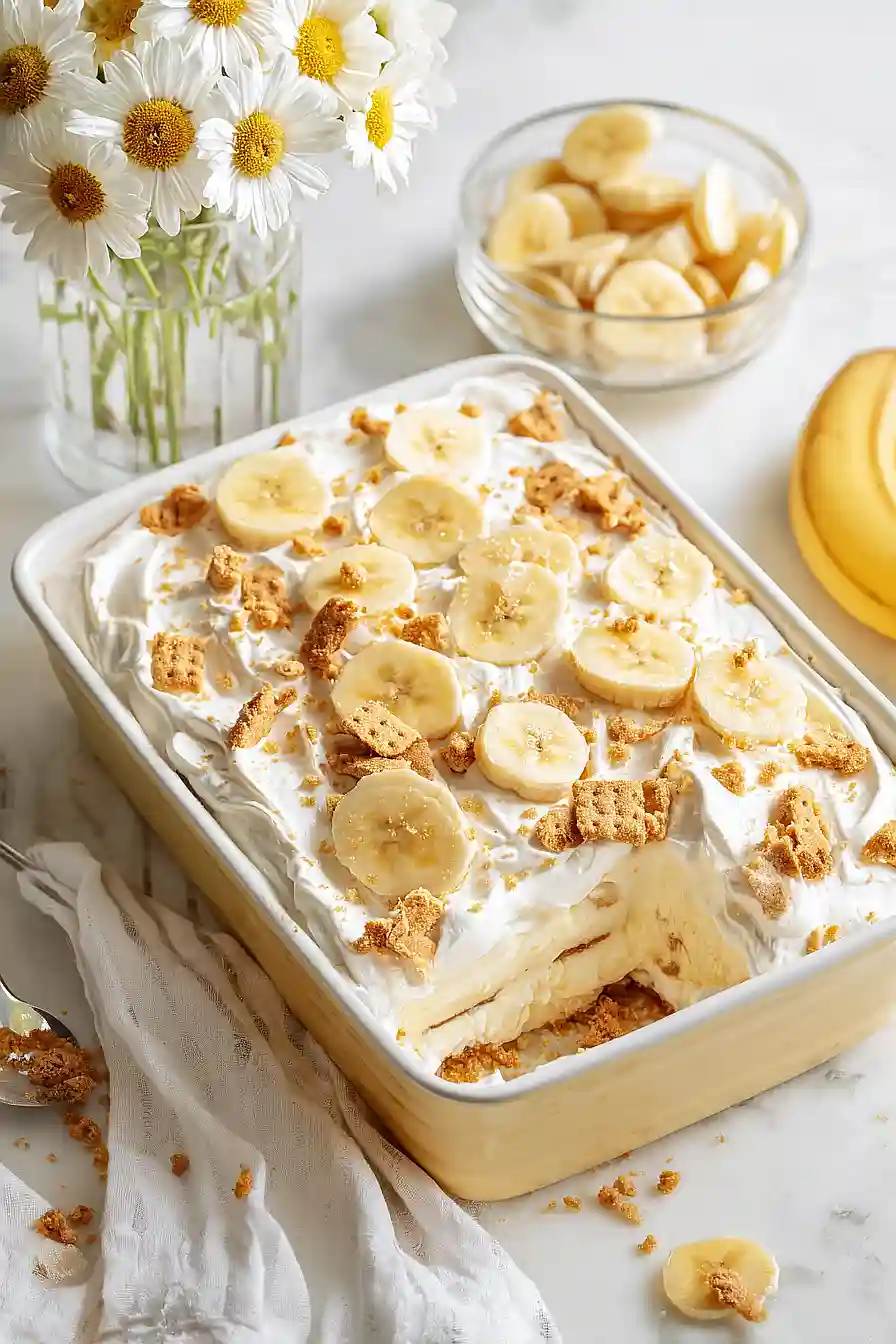 banana pudding poke cake