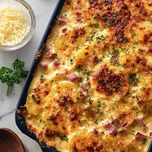 scalloped potatoes and ham