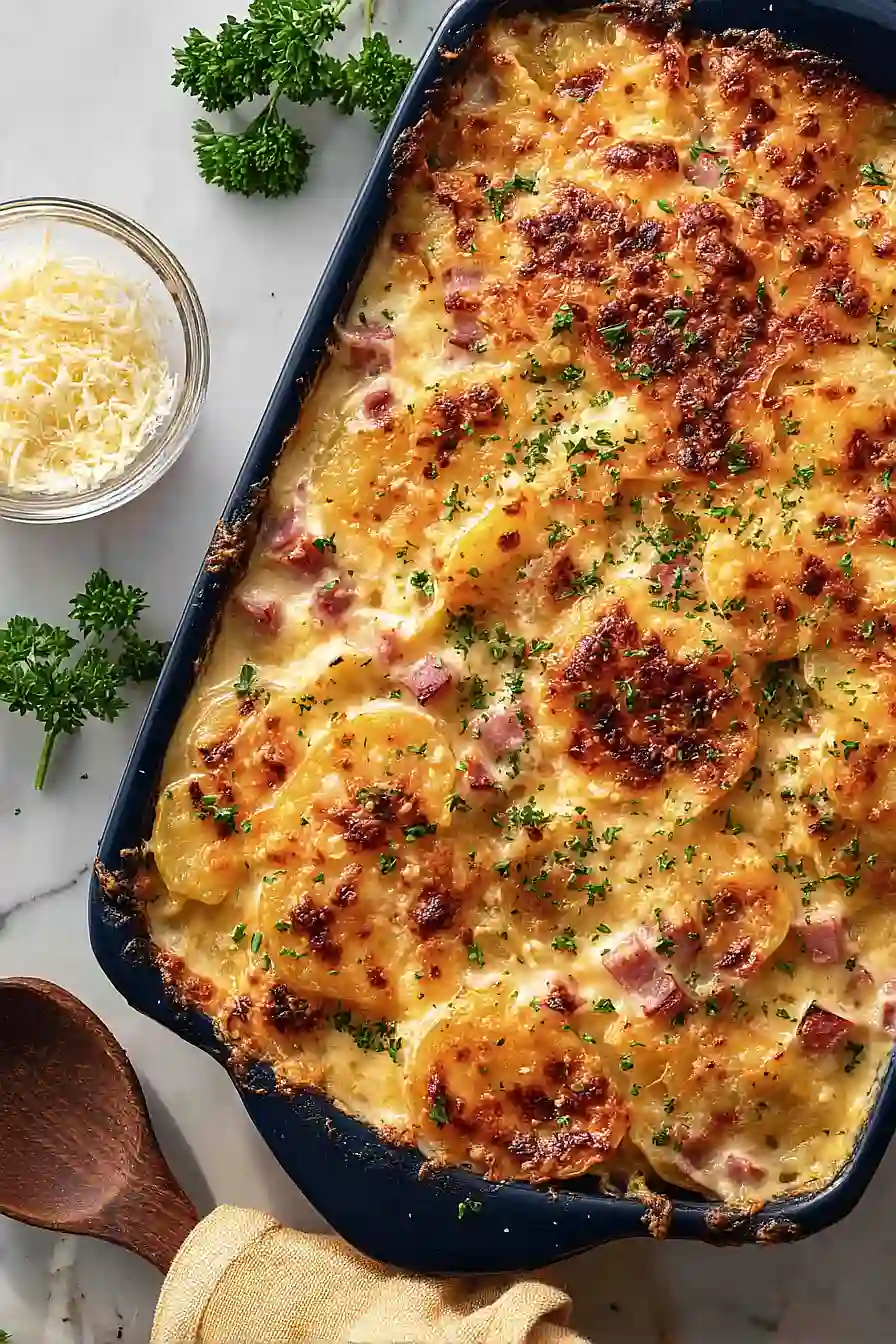 scalloped potatoes and ham