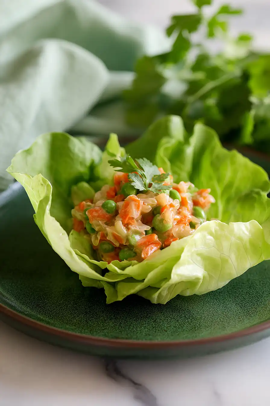 pea salad lettuce cups