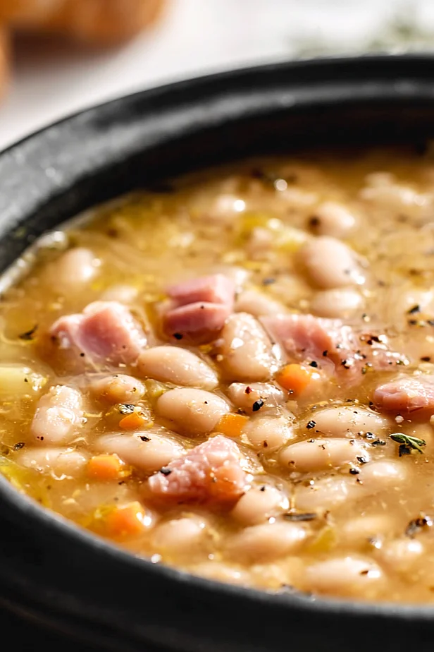 slow cooker ham bone navy bean soup