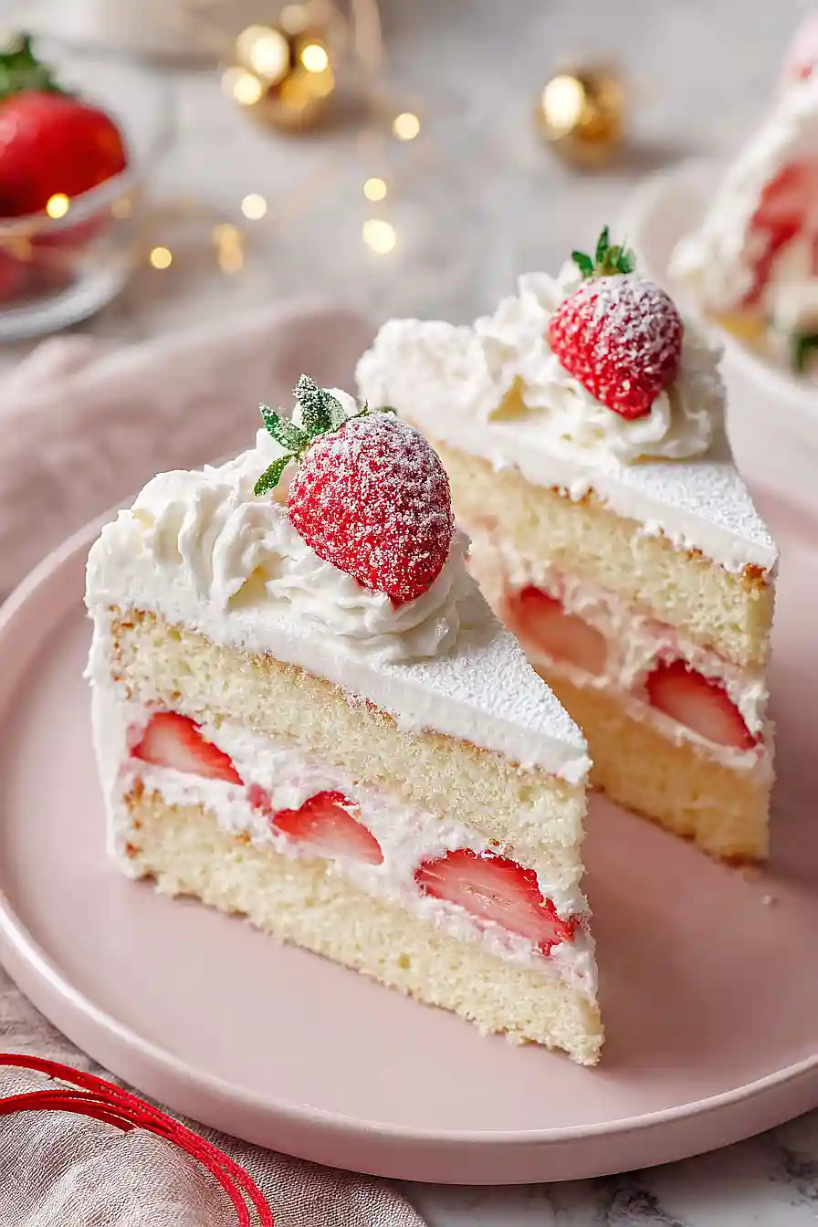 christmas strawberry cake