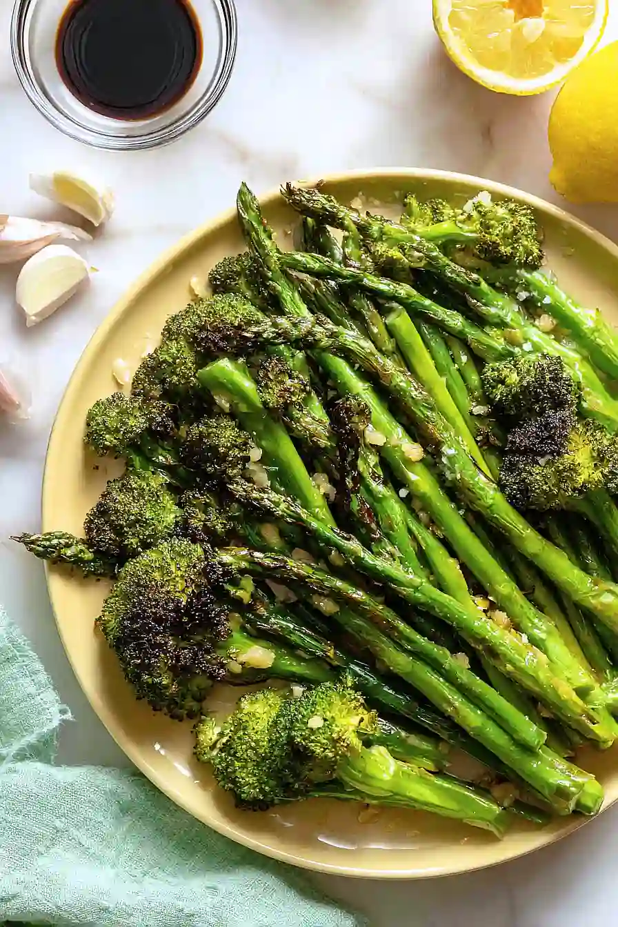 roasted asparagus and broccoli