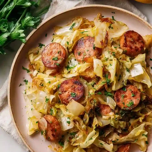 sautéed cabbage and sausage