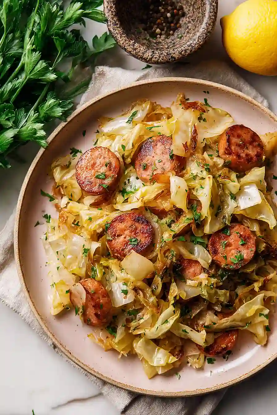 sautéed cabbage and sausage