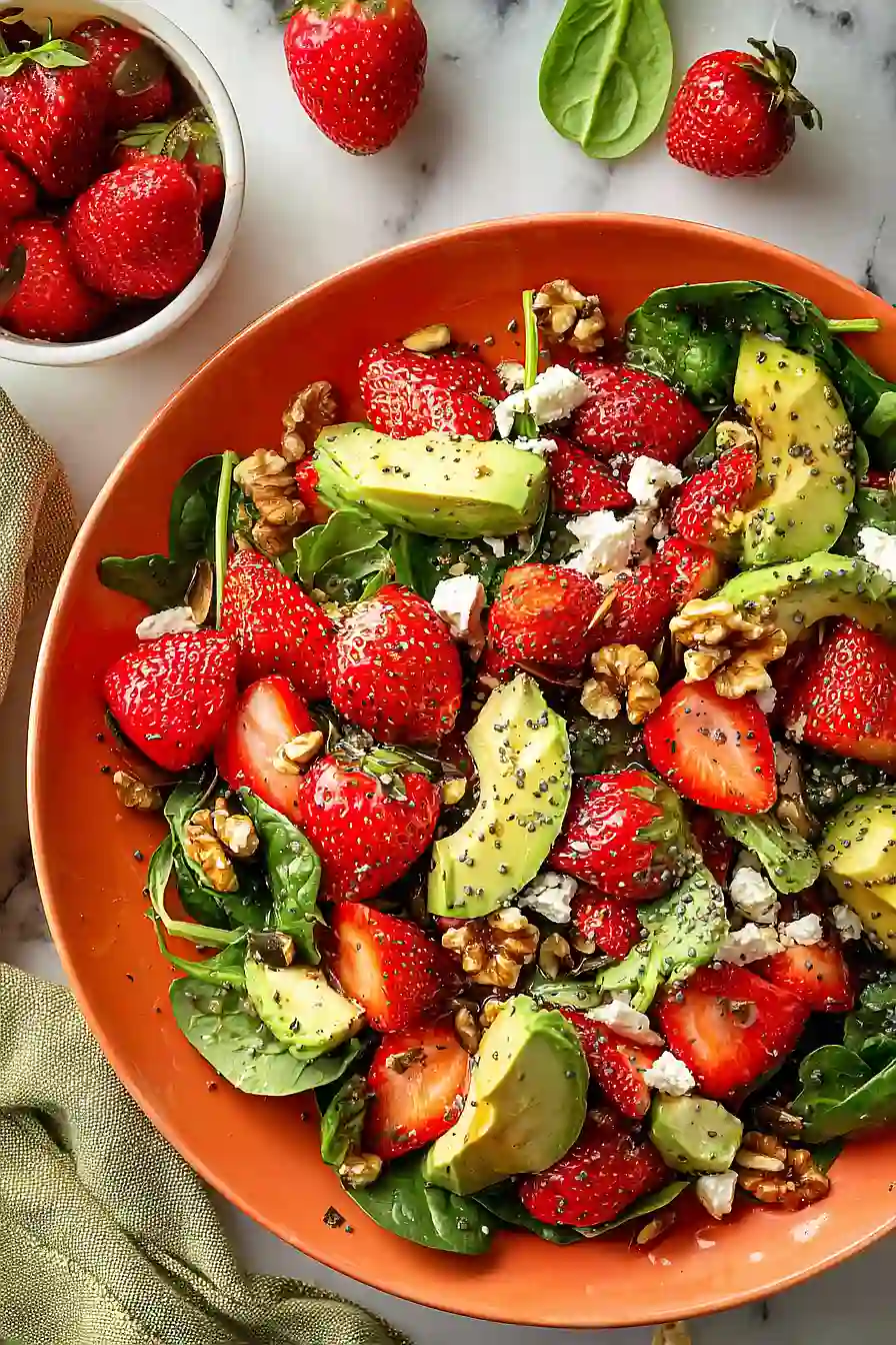strawberry avocado walnut salad