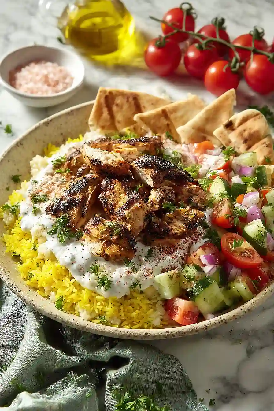 mediterranean chicken rice bowls
