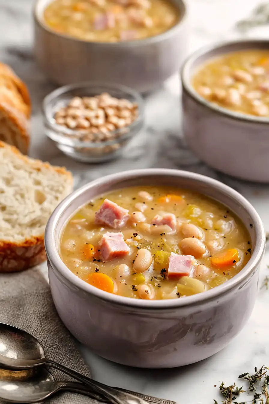 slow cooker ham bone navy bean soup