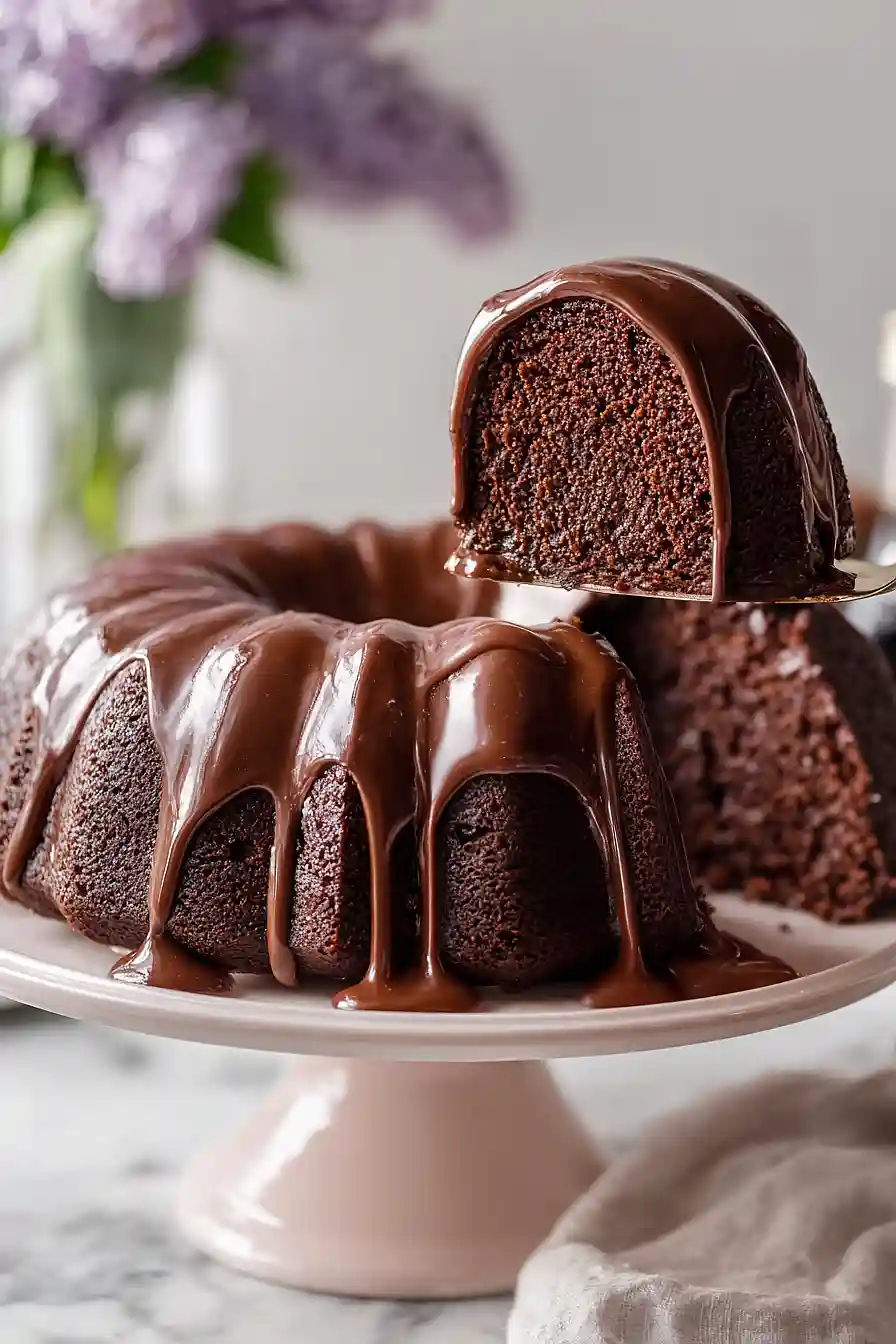 chocolate guinness bundt cake with whiskey whipped cream