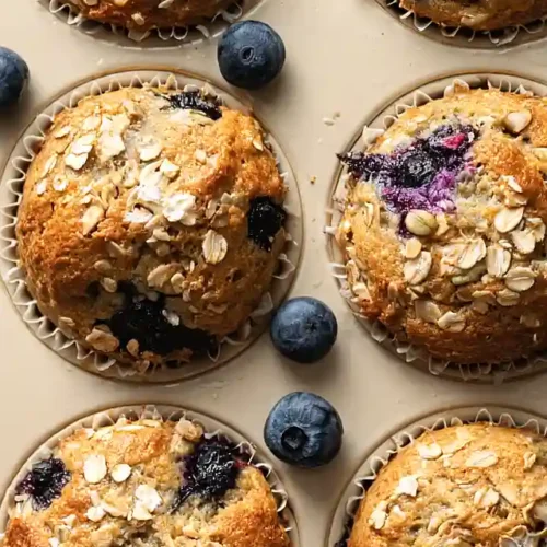 cottage cheese banana blueberry muffins