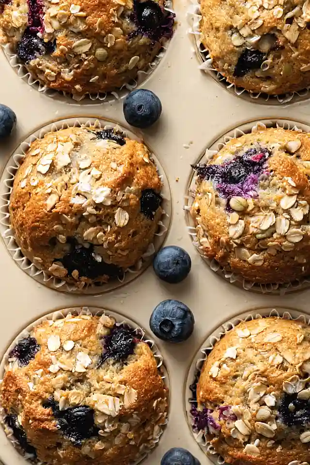 cottage cheese banana blueberry muffins