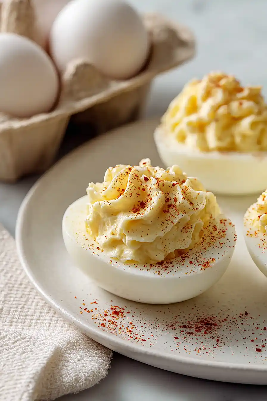 deviled eggs with cottage cheese