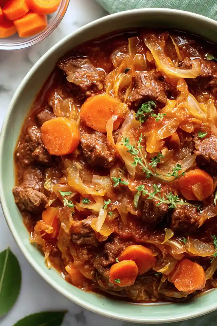 slow cooker beef and cabbage