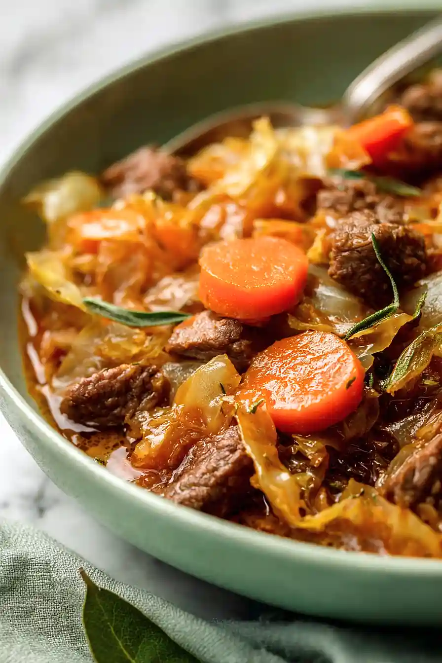 slow cooker beef and cabbage