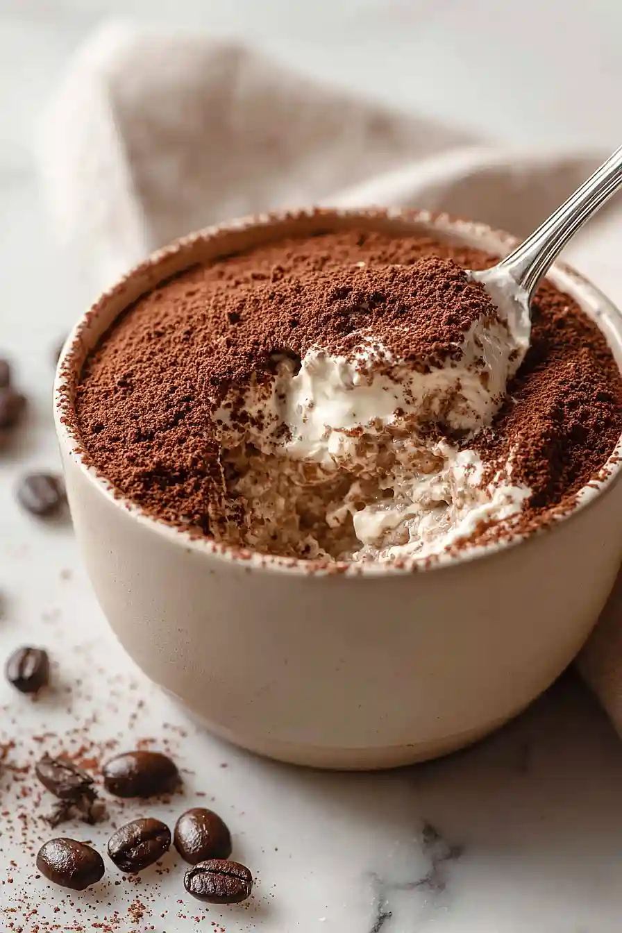 high protein tiramisu overnight oats