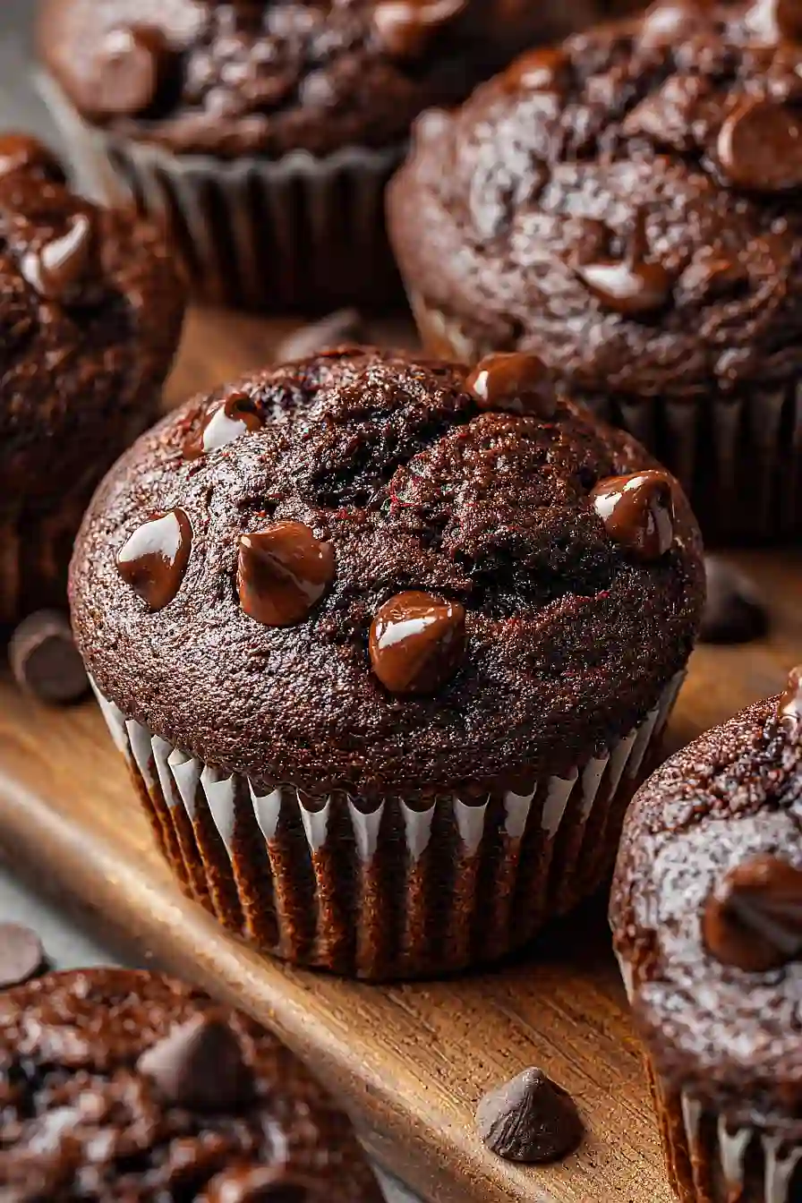 double chocolate cottage cheese muffins