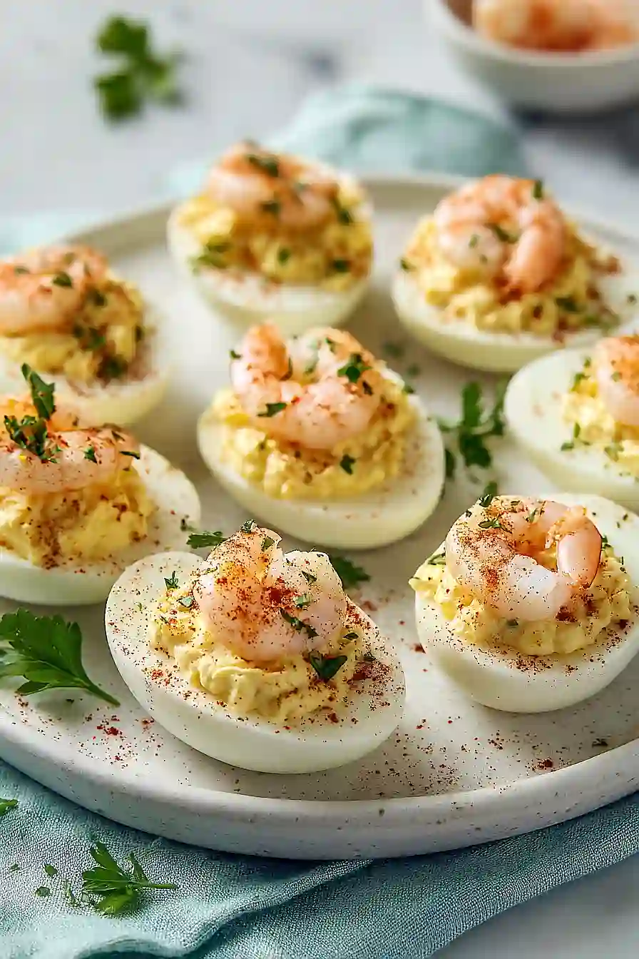 deviled eggs with shrimps