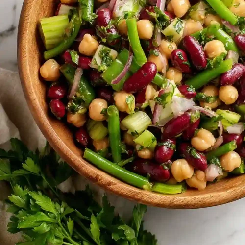 three bean salad with celery