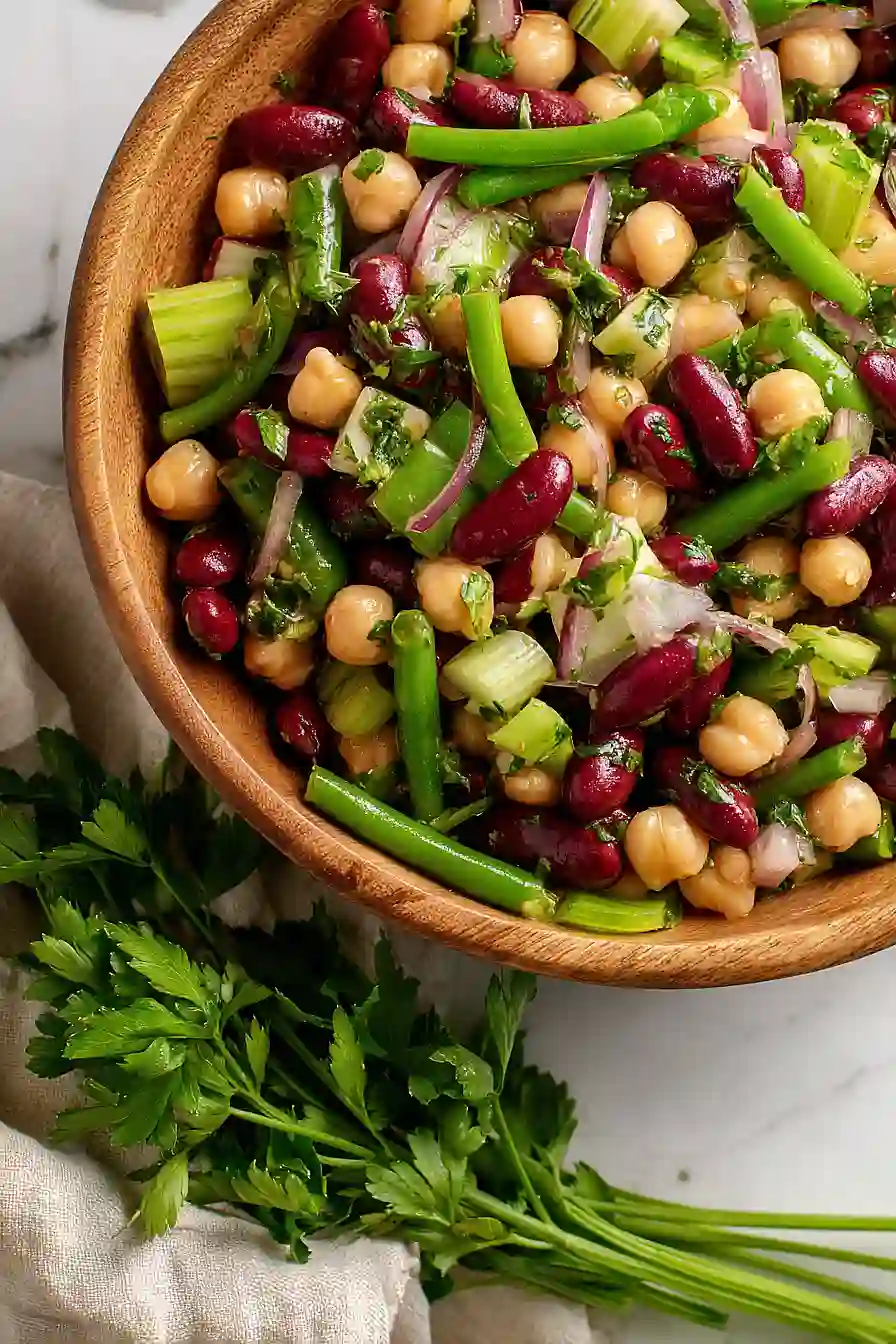 three bean salad with celery