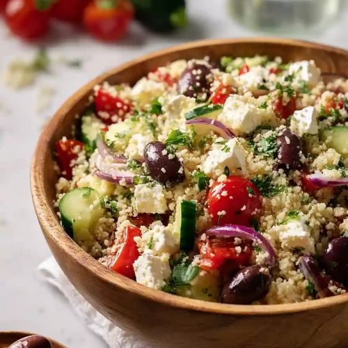 mediterranean couscous salad with feta