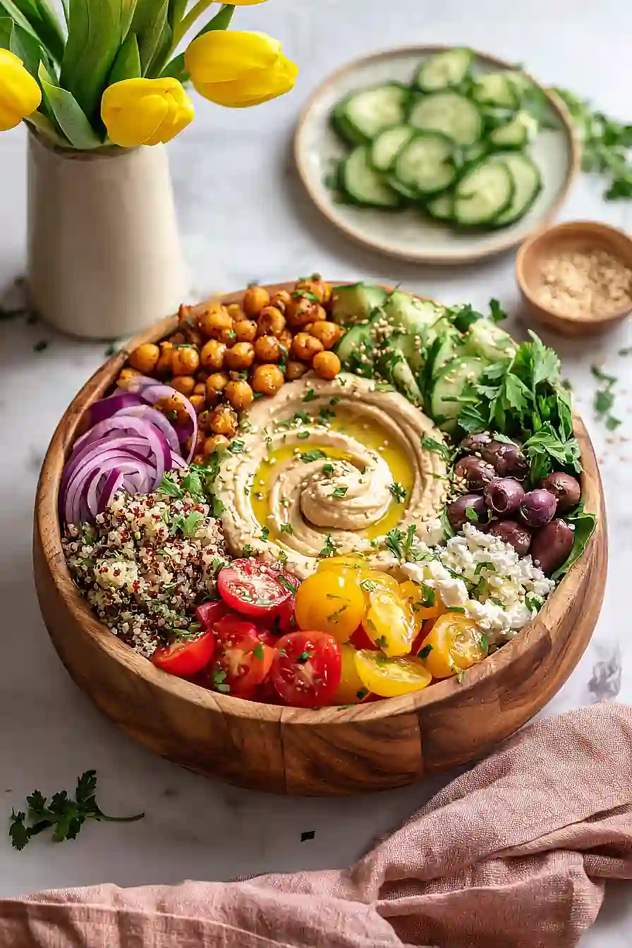 mediterranean bowl with hummus