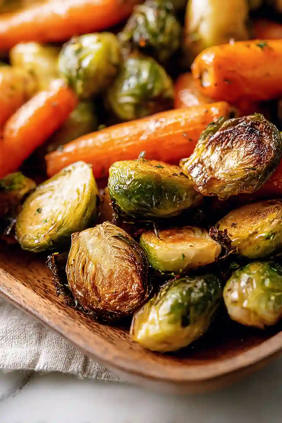 roasted brussels sprouts and carrots