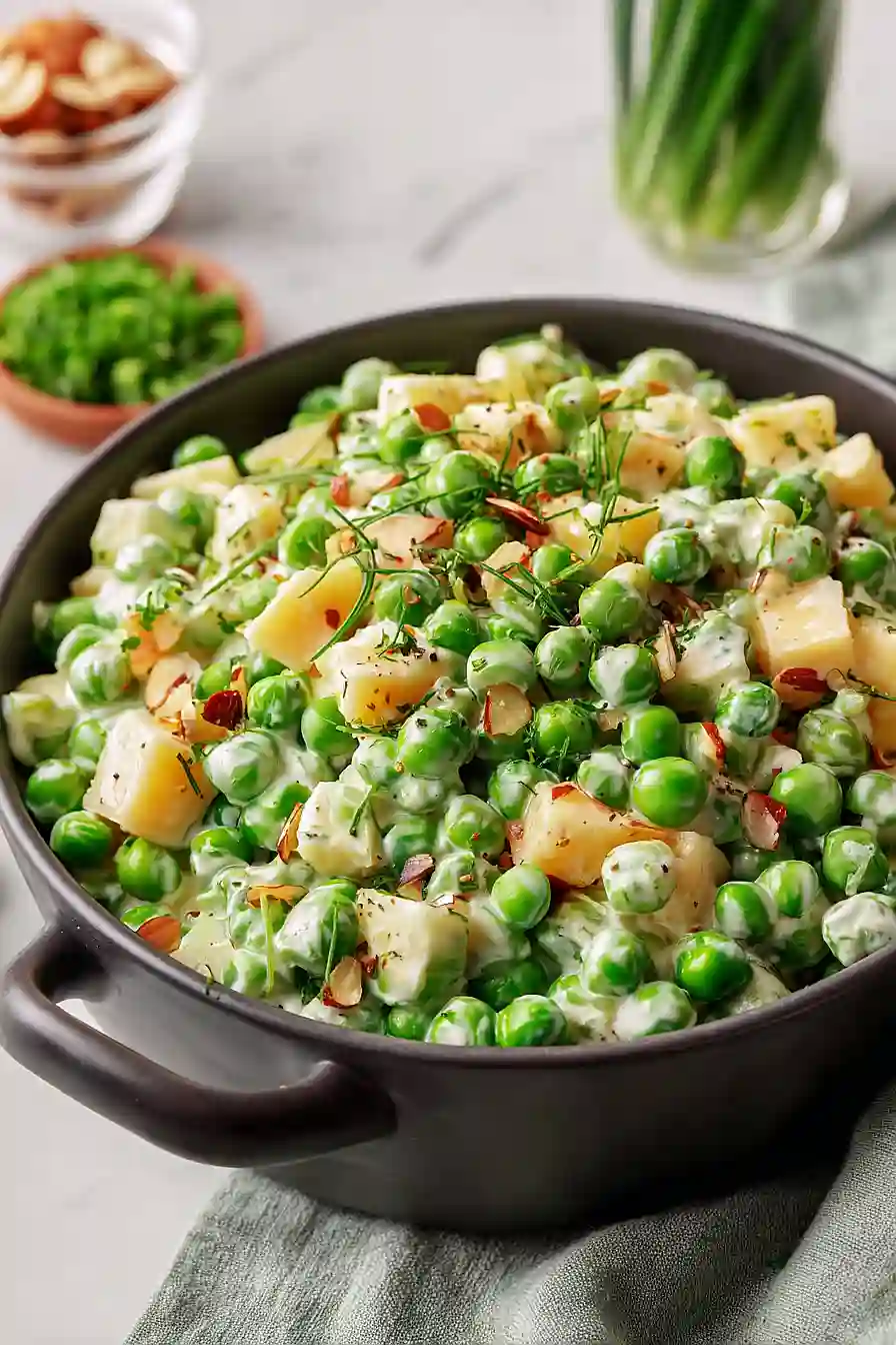 pea salad with green onion
