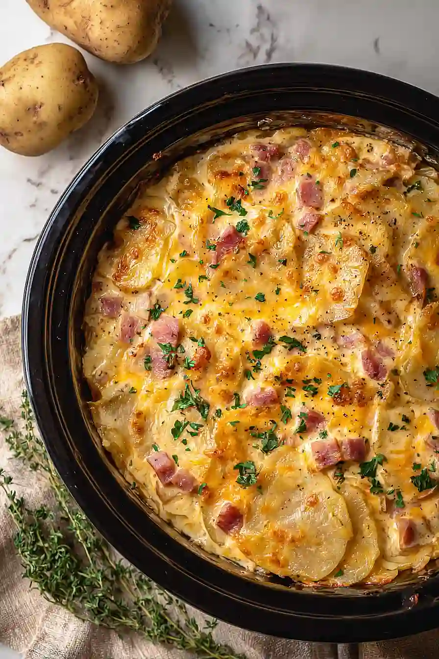 crockpot scalloped potatoes and ham