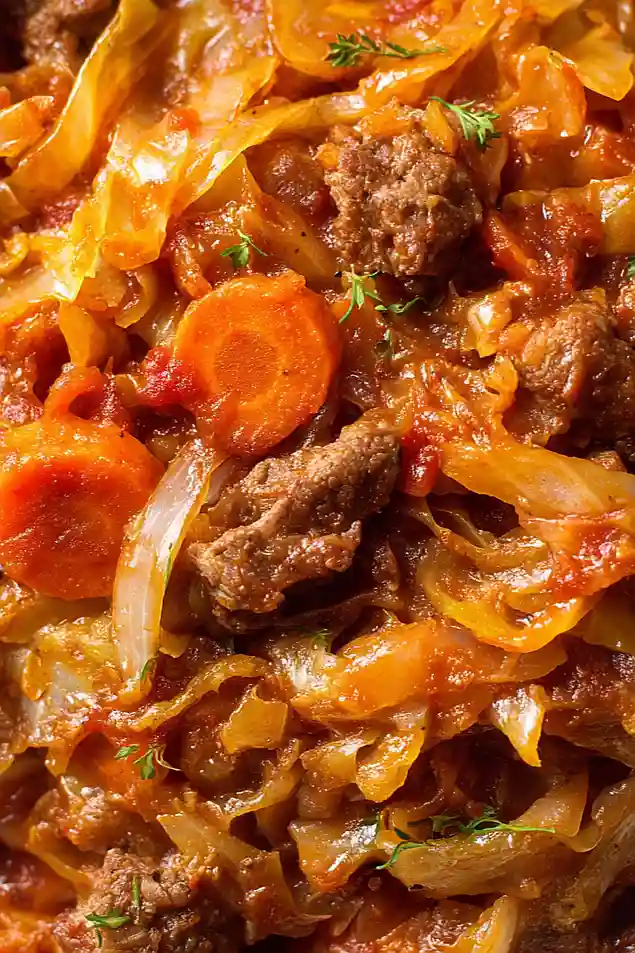 slow cooker beef and cabbage