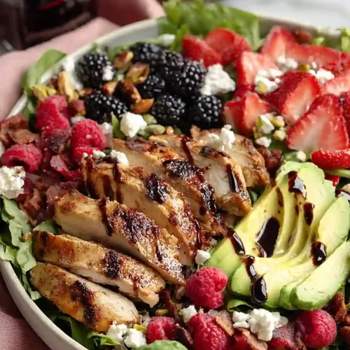 spring mix salad with raspberry dressing