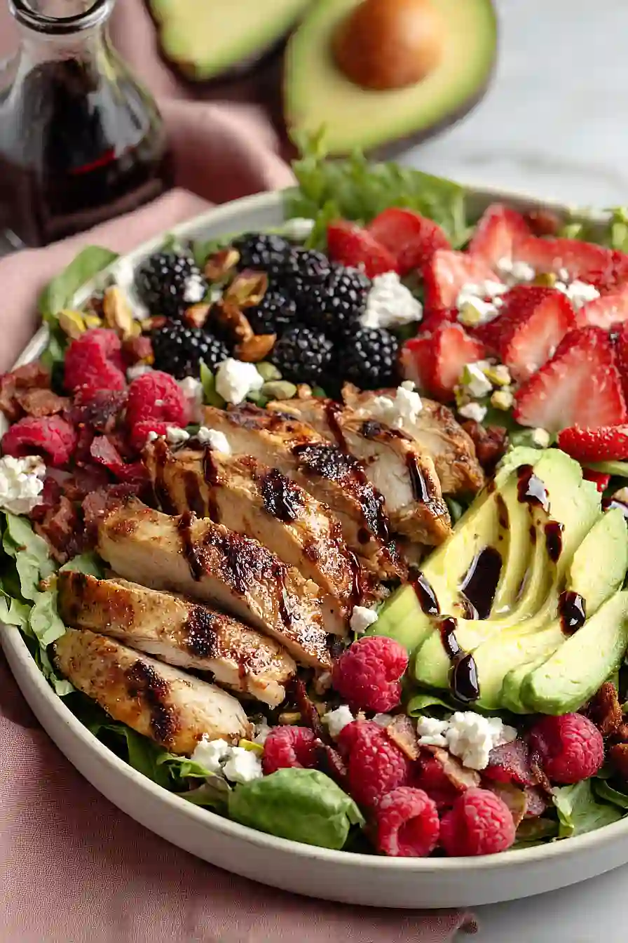 spring mix salad with raspberry dressing
