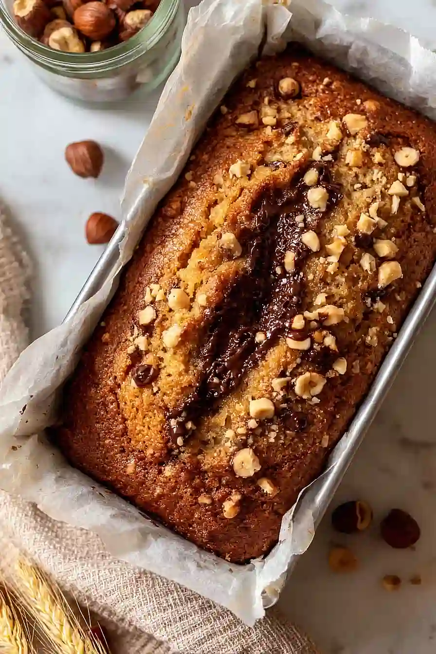 Nutella Stuffed Banana Bread