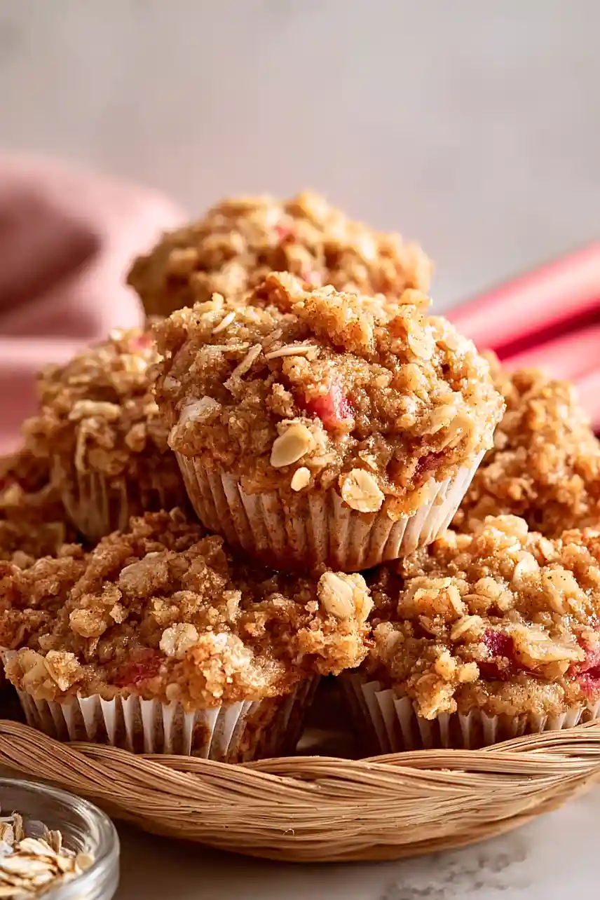 rhubarb crisp muffins
