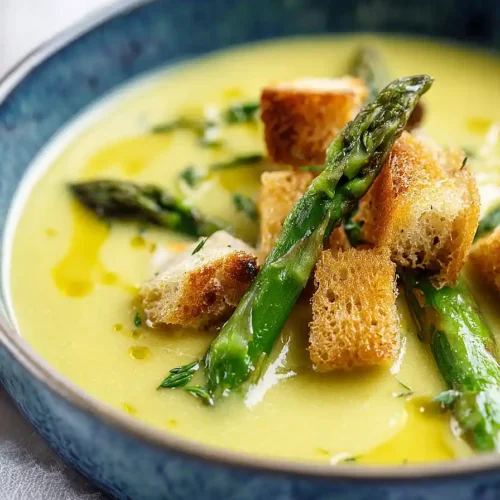 vegan cream of asparagus soup with coconut milk