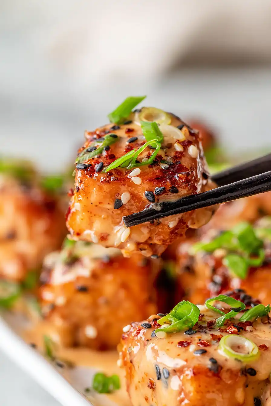 bang bang salmon with sweet chili sauce