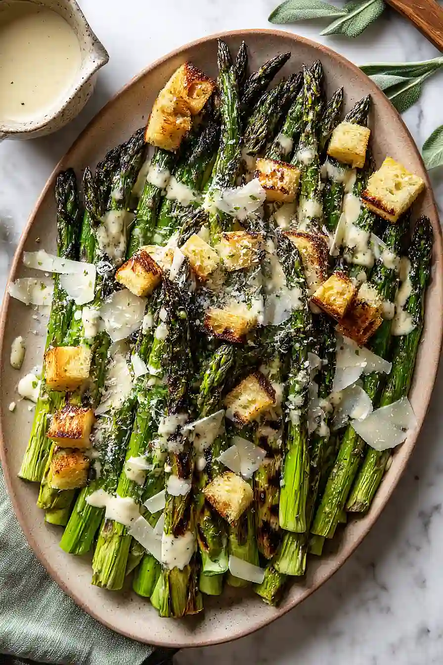 grilled asparagus caesar salad