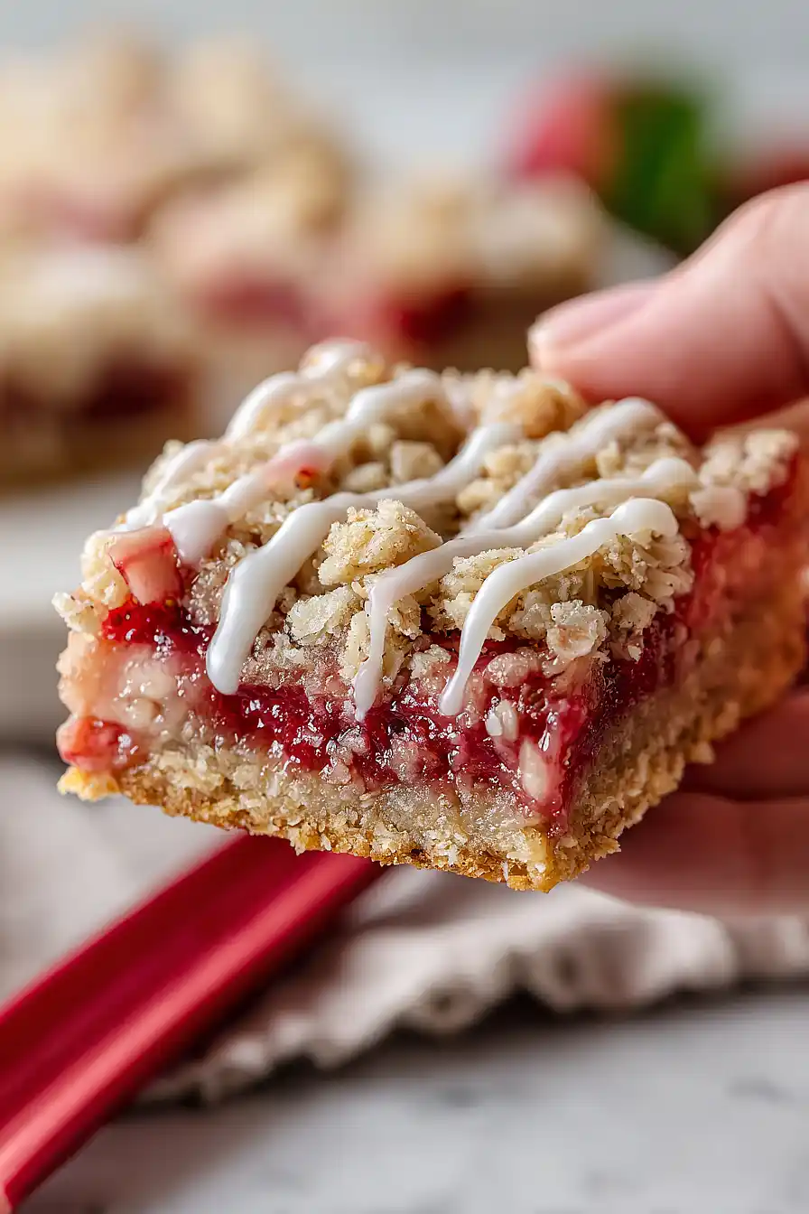 strawberry rhubarb pie bars
