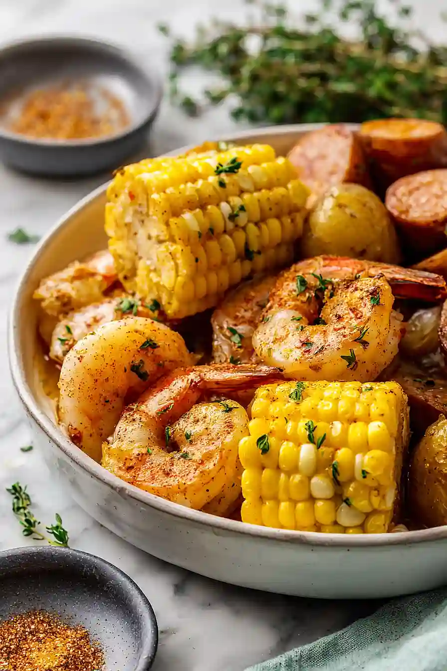 shrimp boil with garlic butter sauce