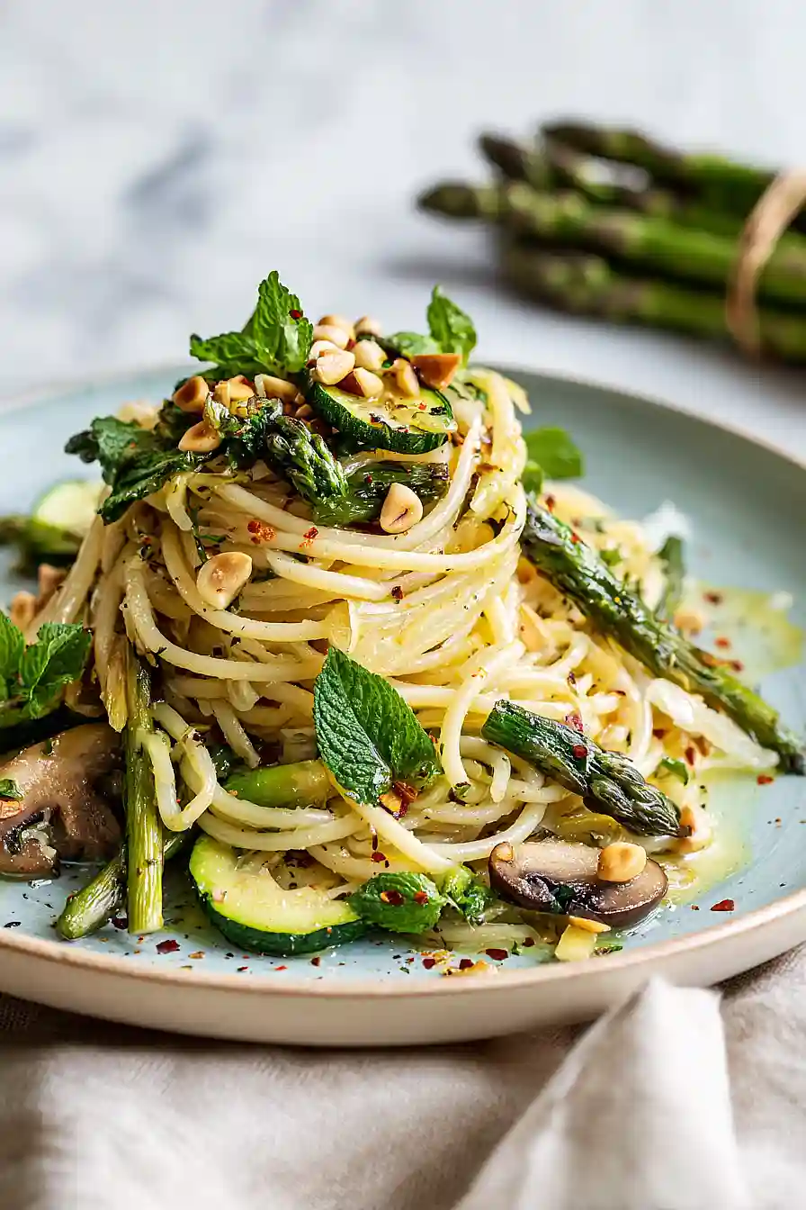 asparagus and zucchini pasta salad