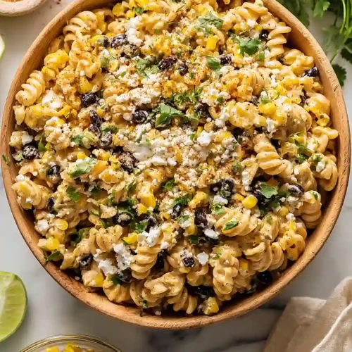 vegan mexican street corn pasta salad