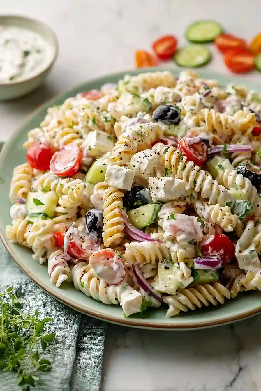italian pasta salad with greek yogurt dressing