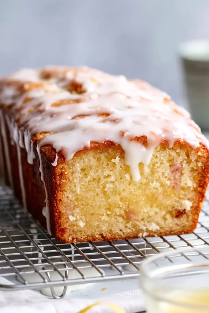 glazed rhubarb bread