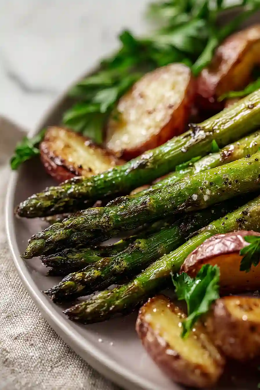 grilled asparagus and potatoes