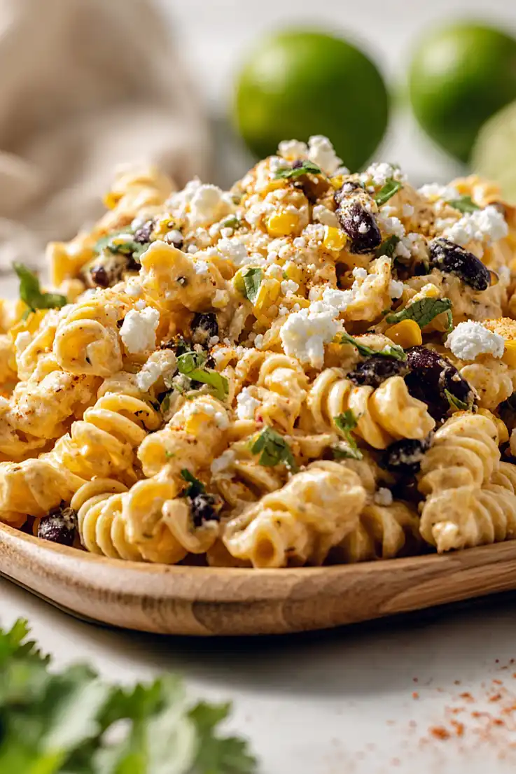 vegan mexican street corn pasta salad