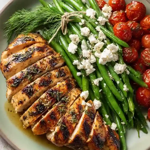 grilled chicken with green beans