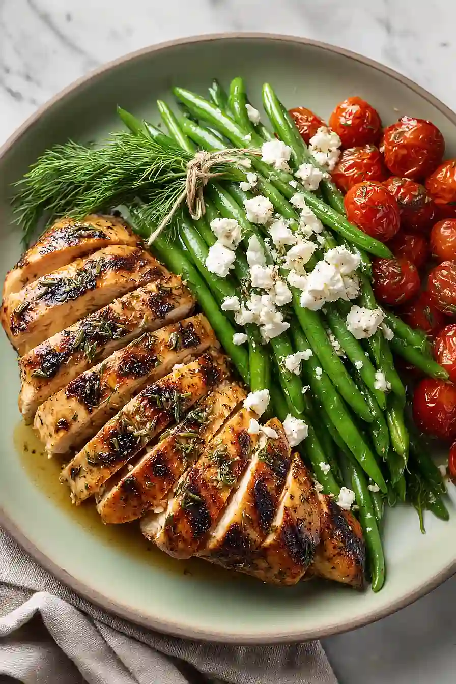grilled chicken with green beans